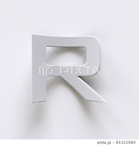Bent paper font with long shadows Letter R 3Dのイラスト素材 [83322060] - PIXTA