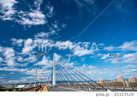 淀川に架かる橋 菅原城北大橋 淀川に架かる橋 菅原城北大橋 83323528
