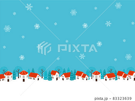 寒中お見舞い　冬の町並み　 83323639