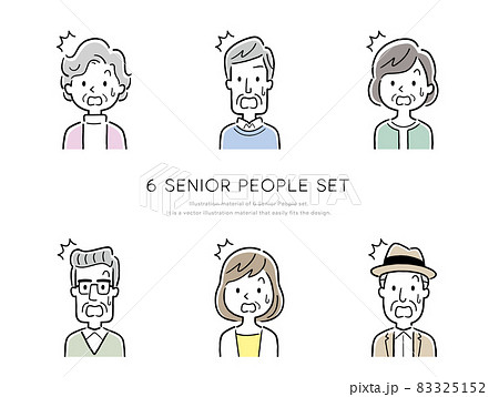 ベクターイラスト素材:シニア人物、アイコンセット ベクターイラスト素材:シニア人物、アイコンセット 83325152