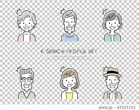 ベクターイラスト素材:シニア人物、アイコンセット ベクターイラスト素材:シニア人物、アイコンセット 83325152