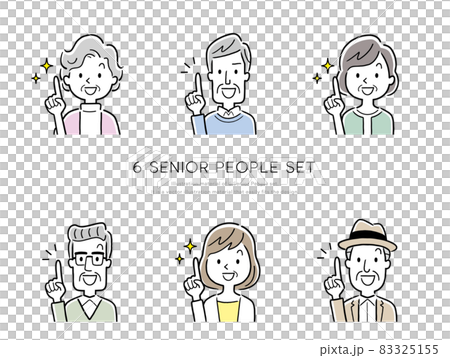 ベクターイラスト素材：シニア人物、アイコンセット 83325155