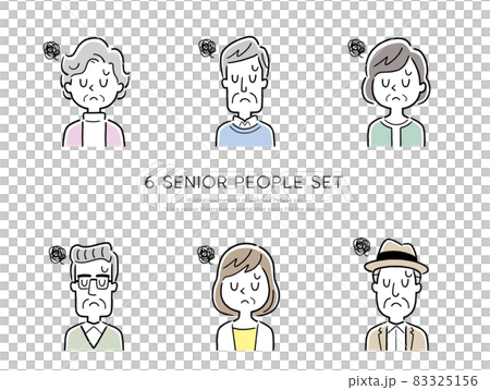 ベクターイラスト素材:シニア人物、アイコンセット ベクターイラスト素材:シニア人物、アイコンセット 83325156