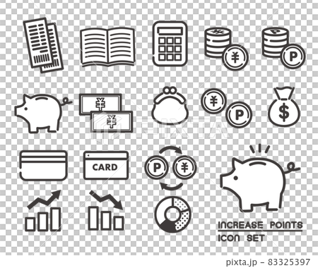 矢量插圖素材/圖標/經濟/與儲蓄和家庭預算相關的業務，例如家庭賬簿和存錢罐 83325397