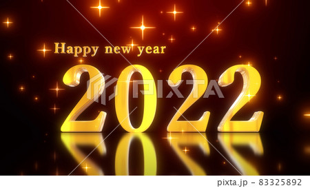 ハッピーニューイヤー 豪華な3dの金色の文字のイラスト素材 3252