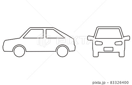シンプルな車のイラスト（正面・側面） 83326400