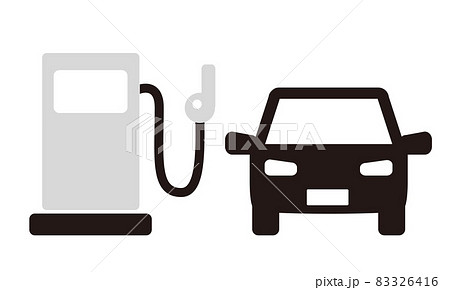 ガソリン自動車の給油イメージイラスト ガソリン自動車の給油イメージイラスト 83326416