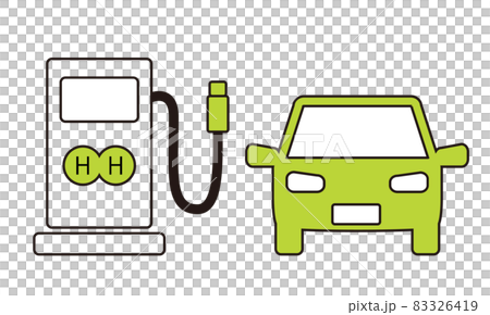 Hydrogen station fuel cell vehicle (FCV) eco-car image illustration 83326419