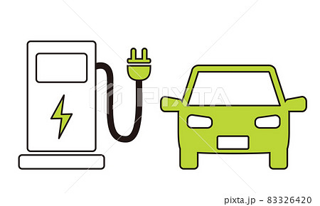 電気自動車 充電スタンド(EV) エコカーのイメージイラスト 電気自動車 充電スタンド(EV) エコカーのイメージイラスト 83326420
