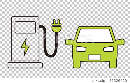 電気自動車 充電スタンド(EV) エコカーのイメージイラスト 電気自動車 充電スタンド(EV) エコカーのイメージイラスト 83326420