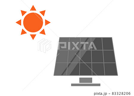 ソーラーパネルと太陽のイラスト ソーラーパネルと太陽のイラスト 83328206