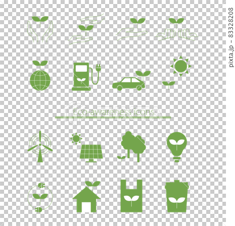 Environmentally friendly illustration icon set 83328208