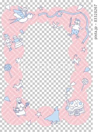 兒童活動，童話人物，粉紅色點框，垂直 83328267