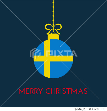 Merry Christmas and new year ball with Sweden flag. Christmas Ornament. Vector stock illustration Merry Christmas and new year ball with Sweden flag. Christmas Ornament. Vector stock illustration 83328362