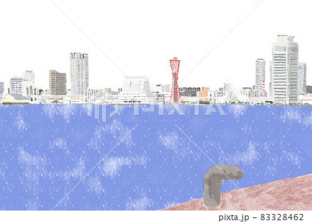 神戸風景(海ビット)水彩 83328462