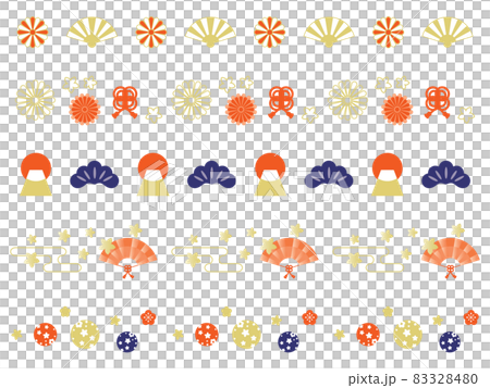 New Year's traditional pattern line illustration - Stock Illustration ...