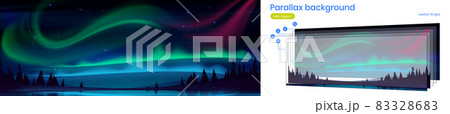 Parallax background arctic aurora borealis night 83328683