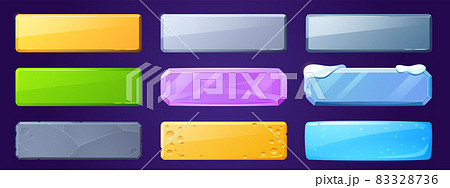 Game ui buttons for app interface, cartoon plaques Game ui buttons for app interface, cartoon plaques 83328736