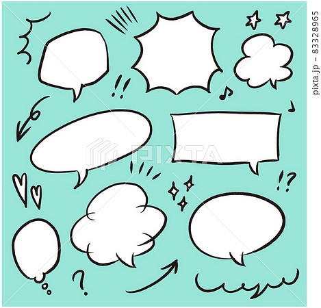 吹き出し素材セットのイラスト素材 3265