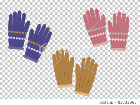 手袋のイラストセットのイラスト素材