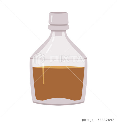 Whisky or Whiskey Poured in Glass Bottle with Cap Vector Illustration Whisky or Whiskey Poured in Glass Bottle with Cap Vector Illustration 83332897