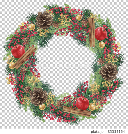 Beautiful Christmas wreath illustration 83333164