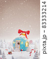 Cute cozy fairy house decorated at christmas 83333214
