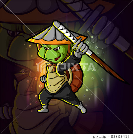 The cool ninja turtle esport logo design 83333412