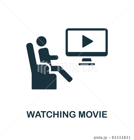 Watching Movie icon. Monochrome sign from home rest collection. Creative Watching Movie icon illustration for web design, infographics and more 83333831