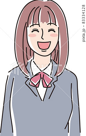 笑顔の女子高校生のイラスト素材