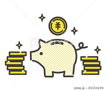 ブタの貯金箱とお金(コイン)のベクターイラスト素材/貯蓄/貯める/節約 ブタの貯金箱とお金(コイン)のベクターイラスト素材/貯蓄/貯める/節約 83334249