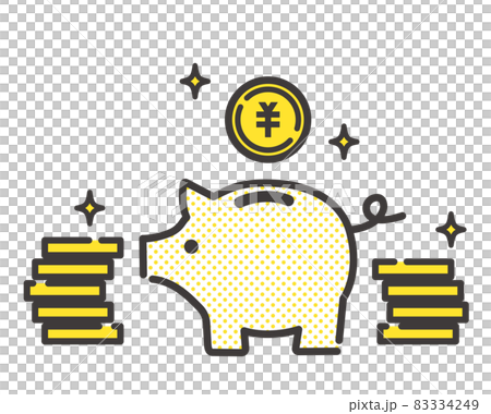 ブタの貯金箱とお金(コイン)のベクターイラスト素材/貯蓄/貯める/節約 ブタの貯金箱とお金(コイン)のベクターイラスト素材/貯蓄/貯める/節約 83334249