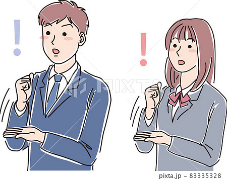 相槌を打つ男女学生 83335328