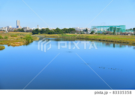 多摩水道橋／多摩川より上流方向を望む(東京都狛江市)【2021.10】 83335358