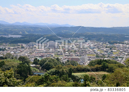 霞ヶ城・天主台からの眺め(福島県・二本松市) 霞ヶ城・天主台からの眺め(福島県・二本松市) 83336805