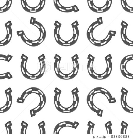 Illustration on theme Irish holiday St Patrick day, seamless horseshoes 83336883