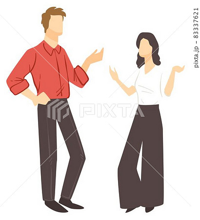 Businessman and woman on meeting talking vector Businessman and woman on meeting talking vector 83337621