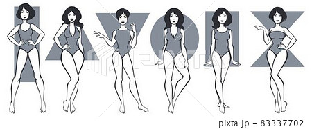 Women body shape, figure types and forms vector 83337702