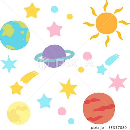 星、天体のデコレーションイラスト 83337880
