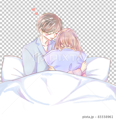ベッドで寄り添うカップル 83338961