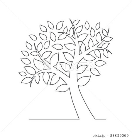 Tree. One line drawing. Vector tree in line style Tree. One line drawing. Vector tree in line style 83339069