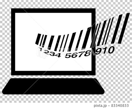 パソコン　インターネット　ショッピング　バーコード決済　アイコン 83340833