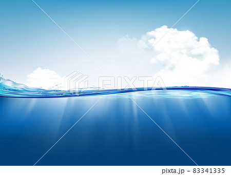 Sea water surface. Natural landscape with sky and clouds. 83341335