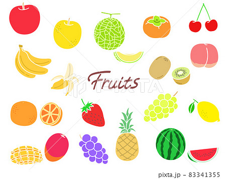 果物 フルーツ 線なし セット イラスト 果物 フルーツ 線なし セット イラスト 83341355