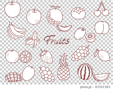 Fruit fruit line drawing set illustration Fruit fruit line drawing set illustration 83341363