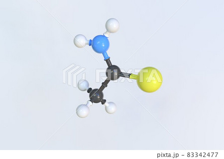 Thioacetamide molecule, scientific molecular model, looping 3d animation 83342477