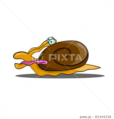 Cute cartoon speed snail with a long tongue Cute cartoon speed snail with a long tongue 83344238