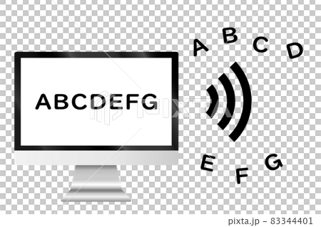 A personal computer that automatically reads out characters. Automatic voice reading. 83344401