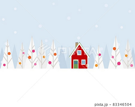 クリスマス 冬風景 雪のイラスト素材