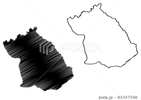 Kriva Palanka Municipality (Republic of North Macedonia, Northeastern Region) map vector illustration, scribble sketch Kriva Palanka map 83347500